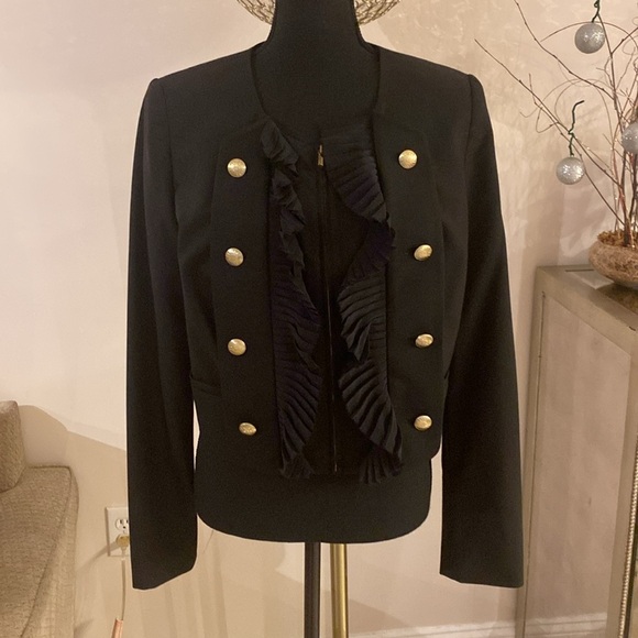 Marchesa Voyage Black Ruffle
Nautical Band-Style Cropped Blazer size 8 - Picture 8 of 11